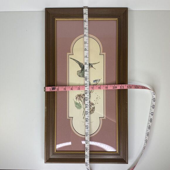 Jan Mintz Pen Ink Watercolor Morning Hummer Flowers Hummingbird Framed Art - Picture 11 of 12